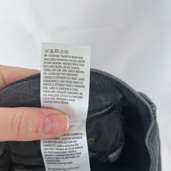 American Eagle Dark Gray Straight Leg Denim Jeans Size 10 - Picture 8 of 10